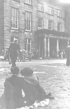 19th century Wigan couples gather outside Haigh Hall