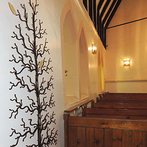 Tree in Wigan Crematorium where a leaf can dedicated to a loved one